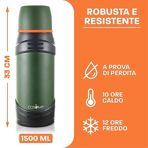Borraccia Thermos da 1,5 l con Tazza - Antigoccia