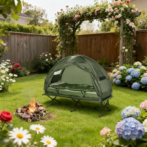 Carpa de camping 6 en 1 con catre y colchón inflable miniatura 2