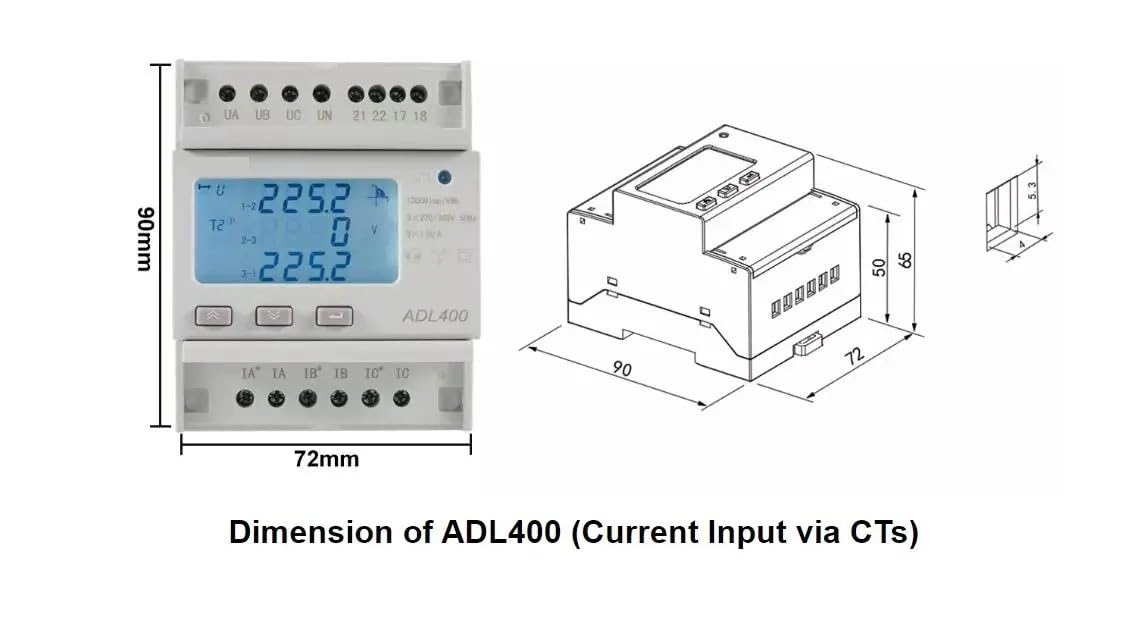 Medidor de energía eléctrica trifásico ADL400