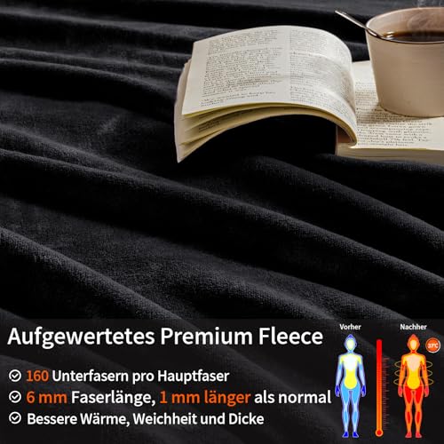 PHF Kuscheldecke Flauschig Fleecedecke 230x270cm - Oeko-Tex Weich Warm Wohndecke, 1PC Decke Blanket für Couch Sofa Bett… – Ansicht 5