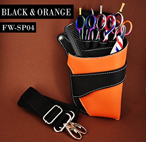 Focus World - Funda de piel para peluquería, color negro