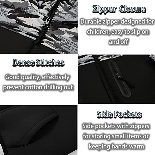 SNOW DREAMS Boys Lightweight Coat Hooded Waterproof Camo Puffer Jackets Outerwear4