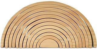 Large Wooden Rainbow Stacker Arches, 2 Packs of 12 pcs., Natural and Unfinished Stacking Rainbow, by Woodpeckers