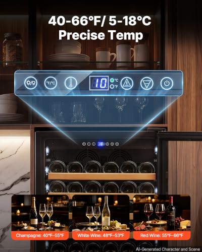Image of VEVOR 24 inch Wine Fridge 110-Bottle Wine Cooler Refrigerator for Home Bar