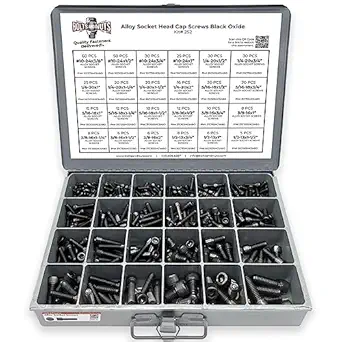 Inch Alloy Allen Socket Head Cap Screws Bolts Coarse Thread Black Oxide Assortment - 453 PCS