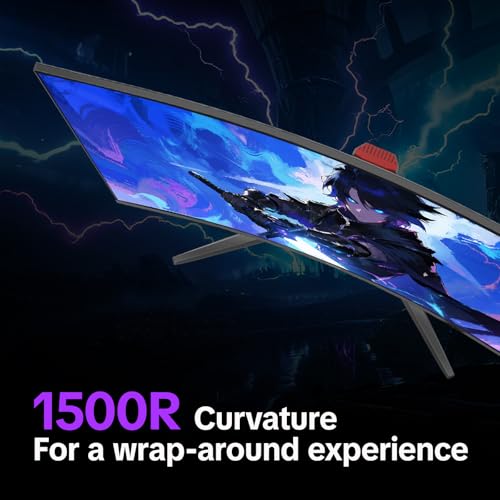 KOORUI 32 inch Curved Gaming Monitor,1440p(2560x1440),170Hz.1ms, 2K, QHD,VA 1500R, HDR10,Adaptive Sync, VESA & Eye Care Ultra-Thin Support DP/HDMI - Image 5