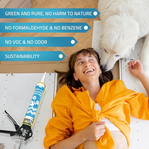 Image of PAULINN 4 Pack White Silicone Caulk Waterproof 100% Silicone Caulk for Kitchen & Bathroom