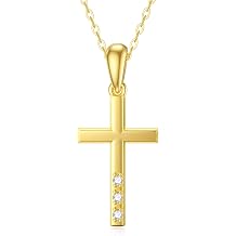 Buy 9 ct Gold Cross Necklace, Solid 