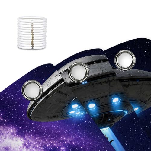 Image of Boziqr Cat Shower Curtain, Funny Cat UFO Fantasy Galaxy Shower Curtains for Bathroom Decor, Fun Cat Shower Curtain Set with 12 Hooks for Bathroom Decor Accessories Bathtub Curtain, 60 inchx72 inch