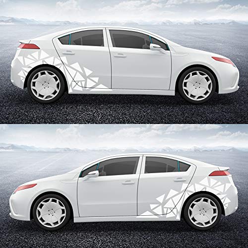 Image of 2 Pieces Triangle Car Decals Vinyl Decal Car Graphics DIY Car Body Sticker, White
