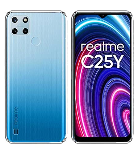 Image of Soft Flexible Silicone Back Cover Compatible with Realme C25Y, Transparent Case