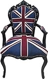Profondeur d'environ 57 cm Casa padrino baroque Dîner Chaise avec accoudoirs Union Jack/noir – Meubles Anciens