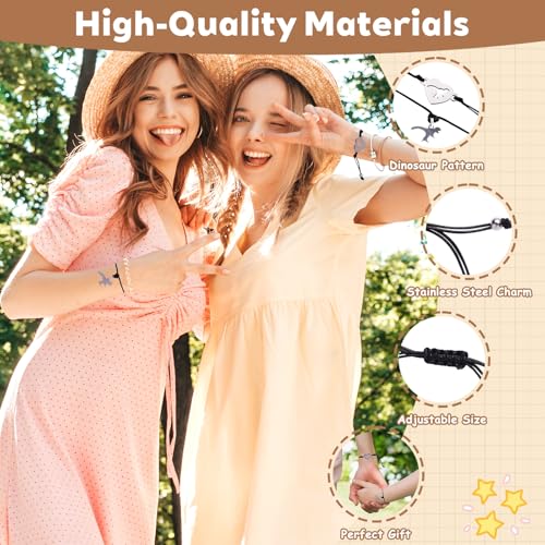 First Day of Kindergarten Bracelet, Back to School Mommy and Me Bracelets, Matching Courageous Dinosaur Theme Bracelets Set, Adjustable Bracelet for Boys Girls Gifts Stuff Bulk4