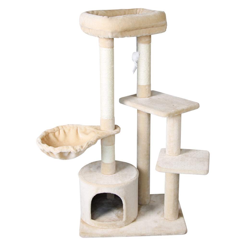 Arbre à chat et support pour chat multifonction en bois robuste avec griffoir sisal