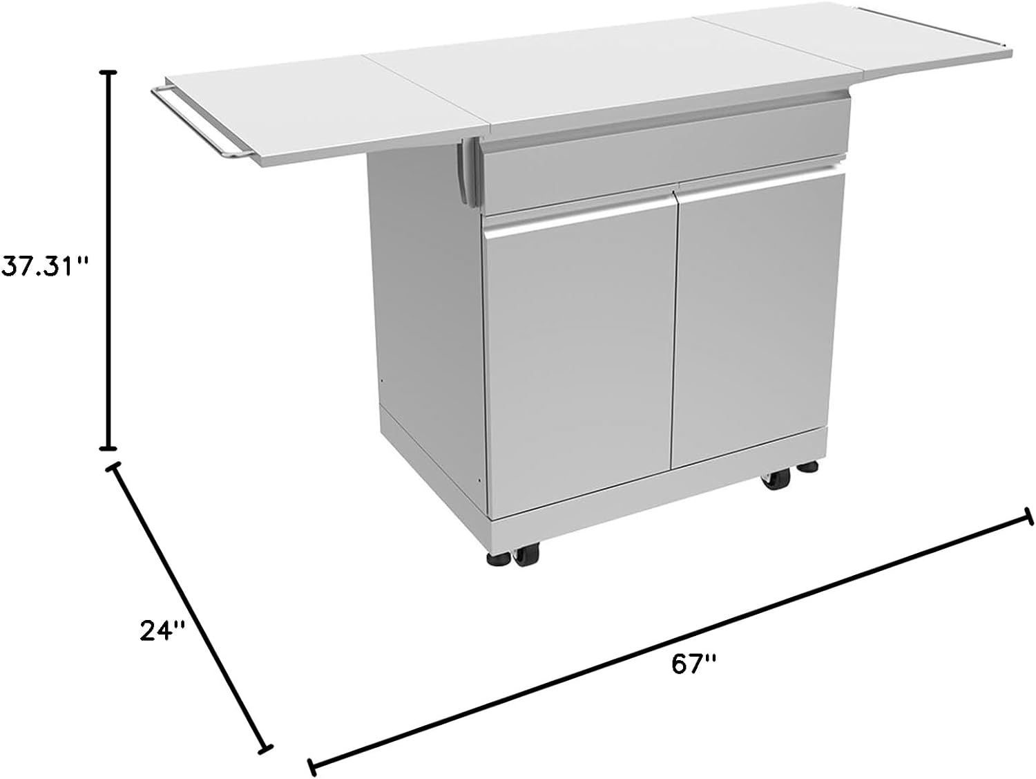 Transolid OBCS3224 Outdoor Kitchen 32-in x 24-in x 37-in Single Base Cabinet With Folding Shelves, Stainless Steel