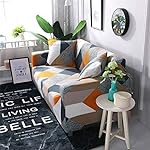 Lamberia Printed Sofa Cover Stretch Couch Cover Sofa Slipcovers for Couches and Loveseats with Two Free Pillow Case (Geometric, Loveseat) - Image 3