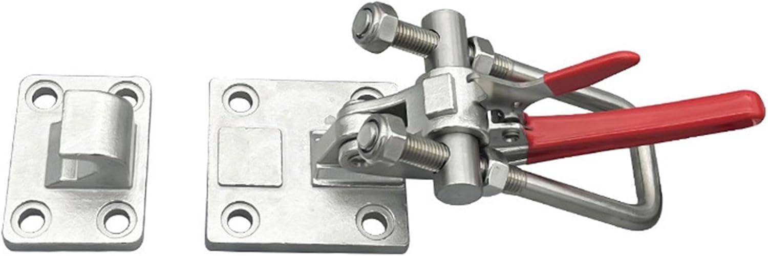 Heavy Duty Large Toggle Clamp Latch Tire Latch 10.2 inch 7496lbs Holding Capacity for Trailer Latch latches Hardware, Galvanized Iron(304 Stainless Steel)