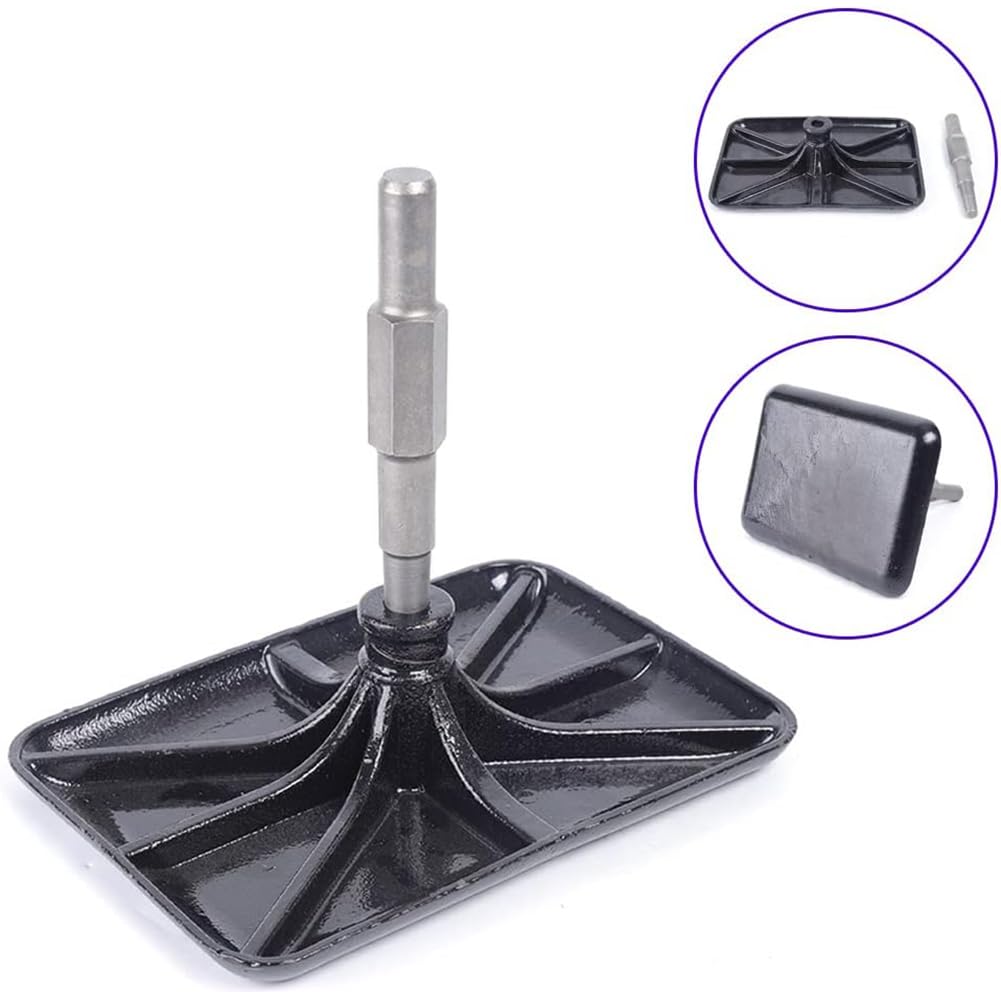 Martillo Neumático Placa Compactadora Acero Al Manganeso Pisón Placa Apisonadora Pastilla Roncadora con Mango para 65, 95, Y 125 Eléctrico Y De Gasolina Silver,1