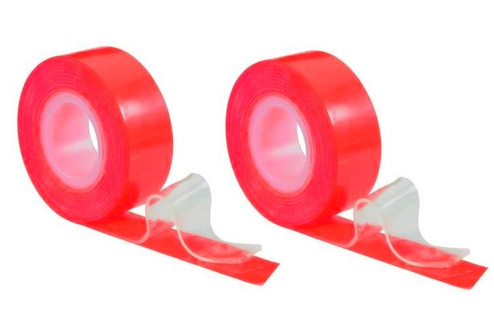 Toolcraft Doppelseitiges Klebeband Power-Zip superstark, 2er Pack, Rot, 2 Stück