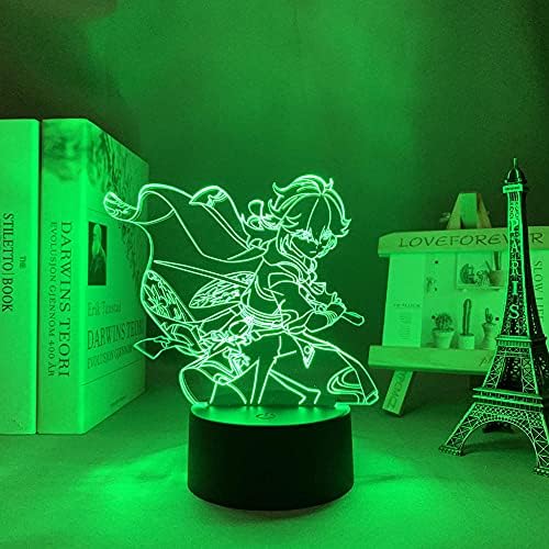 LXMISS Genshin Impact Figure Lamp Kaedehara Kazuha LED Night Light for Children Bedroom Decor Kids Birthday Gift LED Night Bedside Table Touch Control (5154)