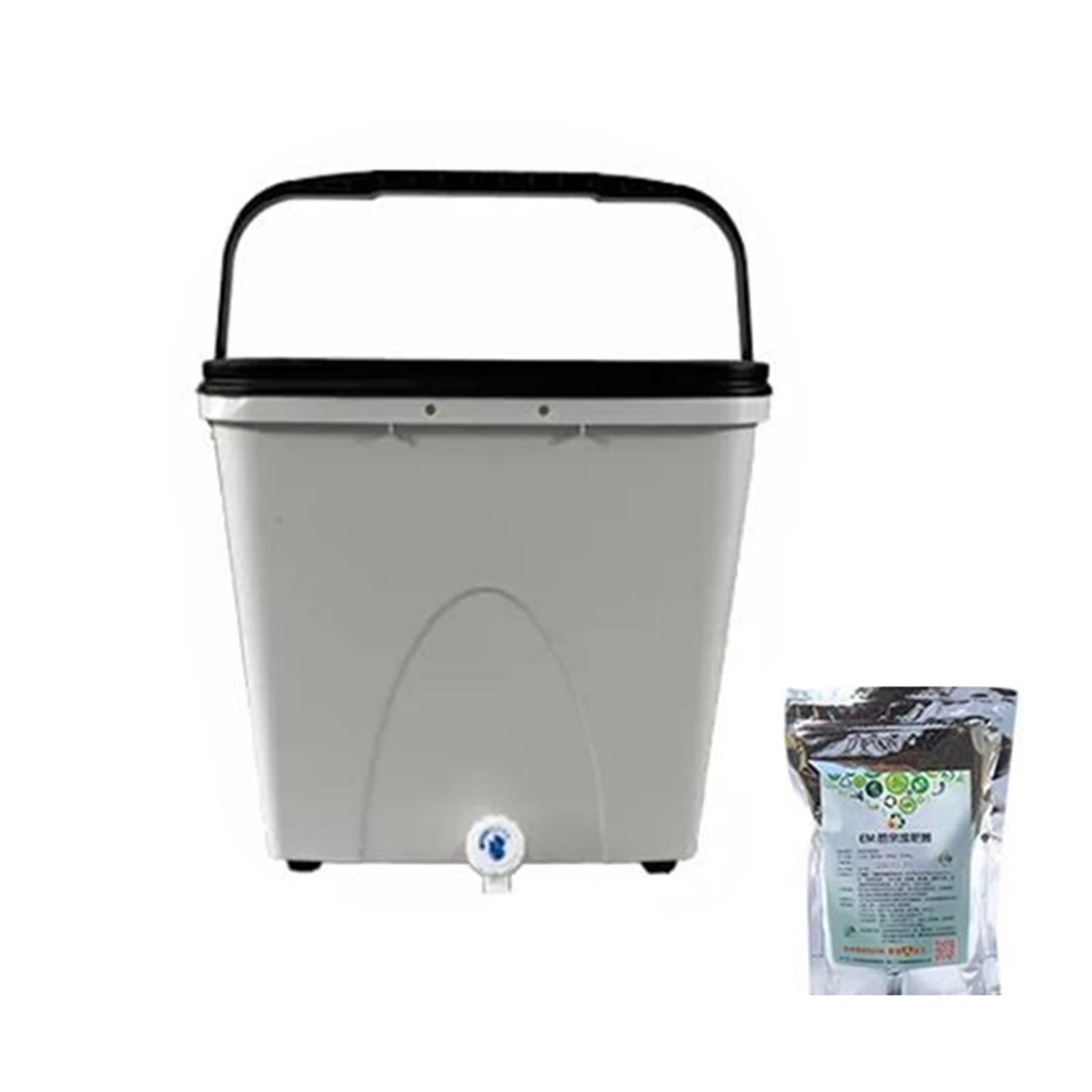 Kosz na kompost na zewnątrz 28 l/7,5 l kompostownik kosz na śmieci kuchnia, kosz na kompost z kranem i pokrywką na blat, z otrębami kompostowymi 500 g/1,1 funta, kompaktor kosz na śmieci kompost