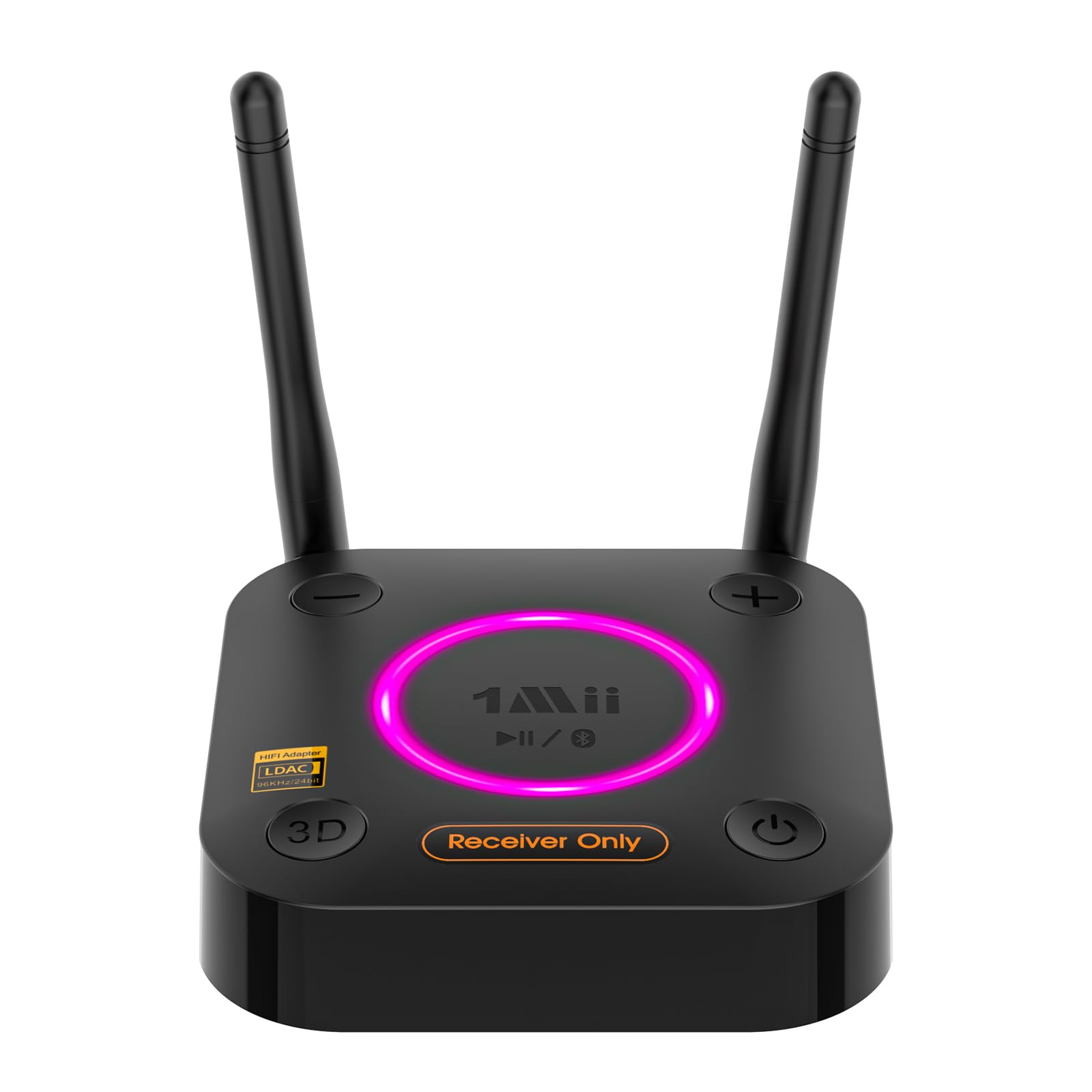 1Mii B06Ultra Ricevitore Bluetooth 5.3 HiFi con Hi-Res LDAC, Adattatore Audio Bluetooth Wireless con DAC Audiofilo, 3D Surround aptX HD/Bassa Latenza, Uscita Ottica/Coassiale/AUX 3.5mm per Stereo