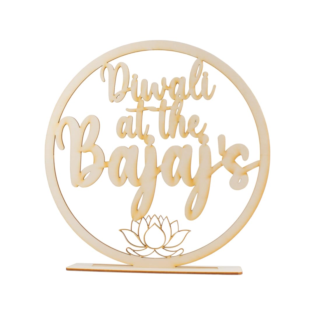 Partyrama.co.uk Multicolour Personalised Diwali Table Sign 20Cm