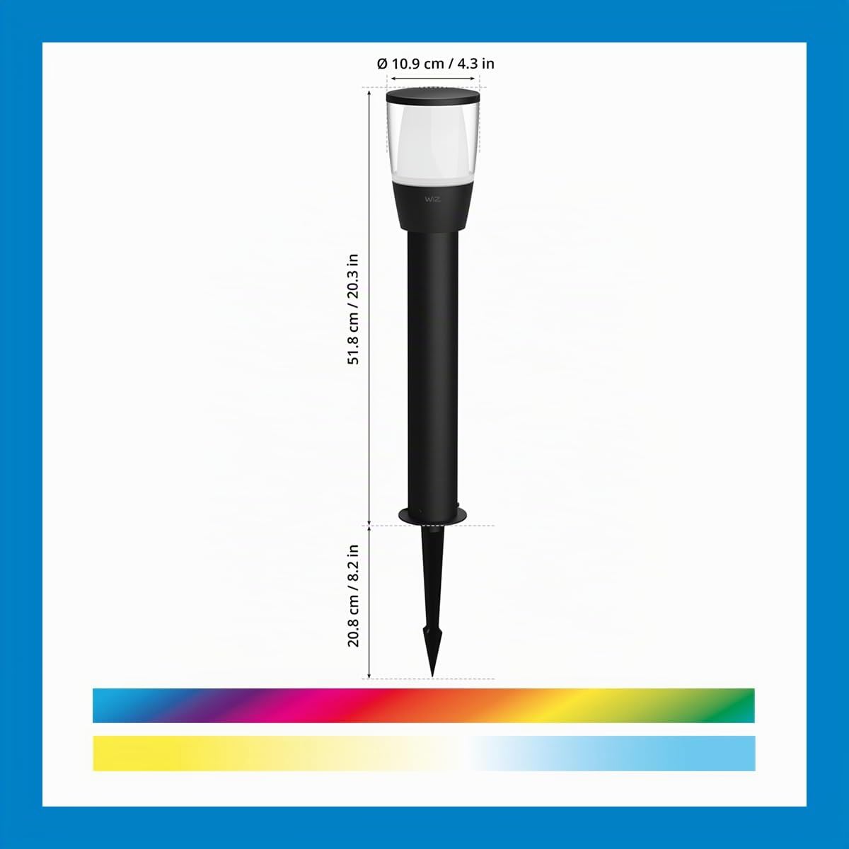 WiZ Tunable White and Color LED Außenleuchte Elpas, dimmbar, warm- bis kaltweiß, 16 Mio. Farben, smarte Steuerung per App/Stimme über WLAN, Erweiterung