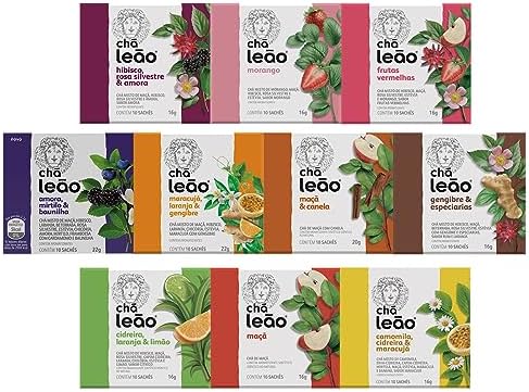 Combo Chá Leão Frutas e Flores - 10 Caixas com 100 Sachês