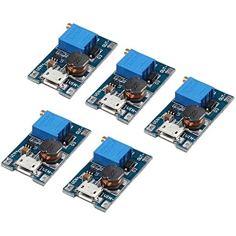 HALJIA 5 pcs 2 Amplificador de una Junta DC-DC Step up módulo de alimentación Cover