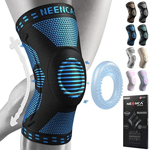 NEENCA Professional Knee Brace,Compression Knee Sleeve with Patella Gel Pad & Side Stabilizers Knee Support Bandage for Pain Relief Medical Knee Pad for ACL Running Joint Recovery