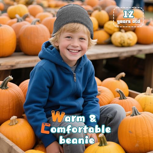 Image of ZOORON Kids Beanie Boys Girls Beanies Children Winter Hats Children Knit Warm Caps Kids Soft Beanie Cap
