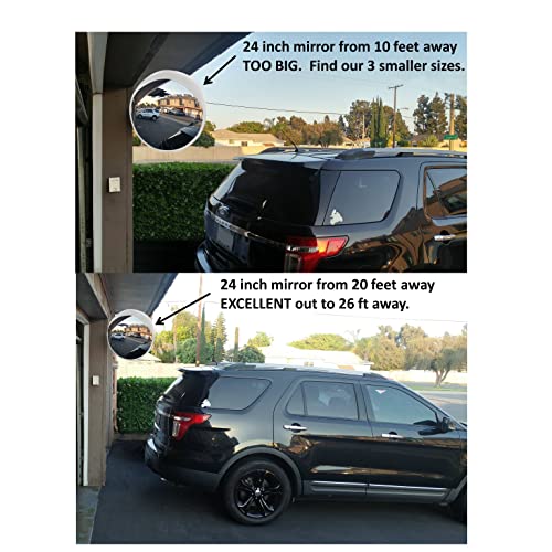 WatchYrBack GREY 24 inch Convex Mirror, Outdoor or Indoor, Wide Angle View, Curved Traffic Safety and Security Mirror 610 mm - Thumbnail 7