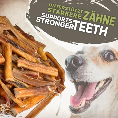 Rinderkopfhaut für Hunde 12cm 1kg (ca. 25-30 Stück) | Getrocknete Rinderkopfhaut Kauartikel | 100% natürlich | Luftgetrocknet | Getreidefrei | Langer Kauspaß für kleine & große Hunde