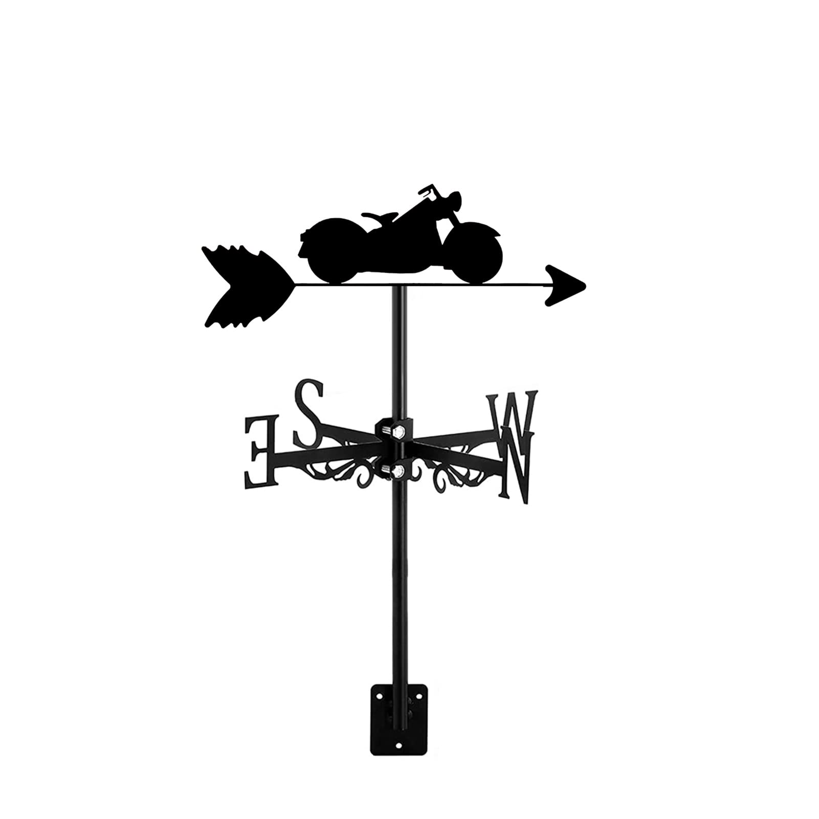 Girouette en fonte BrolEo avec ornement de moto pour toit de jardin