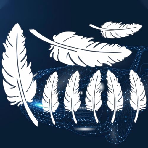 Image of Ouliget Car Stickers Feathers Cover Scratches,Scratch Repair Decoration Vinyl Decals,Car Decoration Mirror Sticker Laptop Wall Decal,White