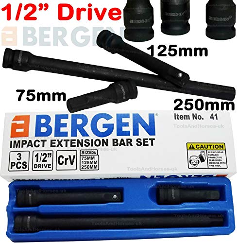 US. PRO by Bergen - Juego de 3 barras de extensión de impacto de 1/2 pulgadas (1/2", totalmente remarcadas a US) PRO)