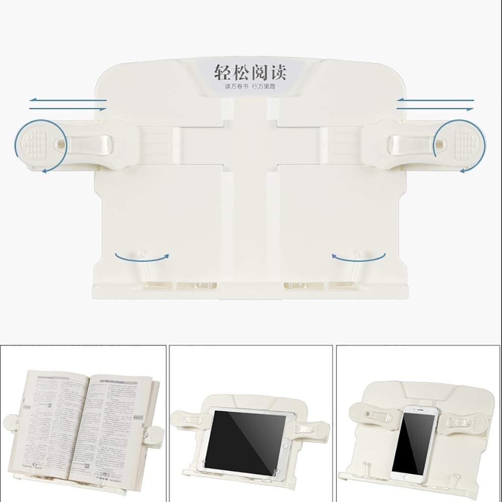 Soporte para libros de altura ajustable giratorio de 360 grados con cuello de cisne flexible, color plateado