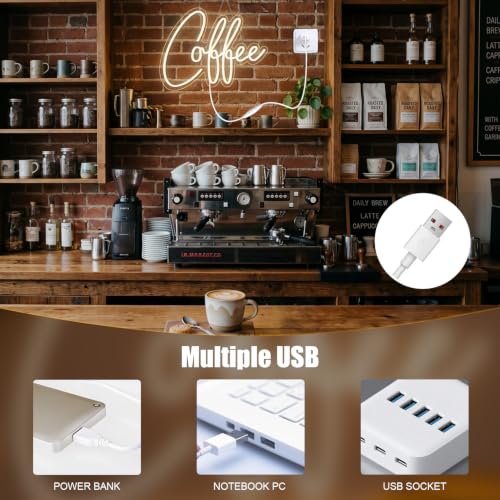 Image of Ineonlife Coffee Neon Sign, Coffee Bar Sign for Wall Decor, Led Neon Light Up Signs for Cafe Shop Station Kitchen Corner Club Store Window Decor Party Gifts (15.9 inchx11.8 inch)