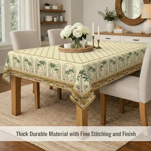 Image of STITCHNEST 'Tavola Luxe Series' Dining Table Cover 60x90 Inches | 6 Seater - 8 Seater Rectangular Dining Table Cover | Premium Fabric, Washable & Colour Fast