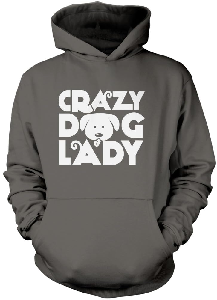 Crazy Dog Lady - Unisex Hoodie - Pet Dog Owner Doggy Mum Puppy XXL Grey
