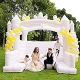 SportBob Castillo Hinchable Grande y Blanco para Adultos, Bodas y Eventos al Aire Libre