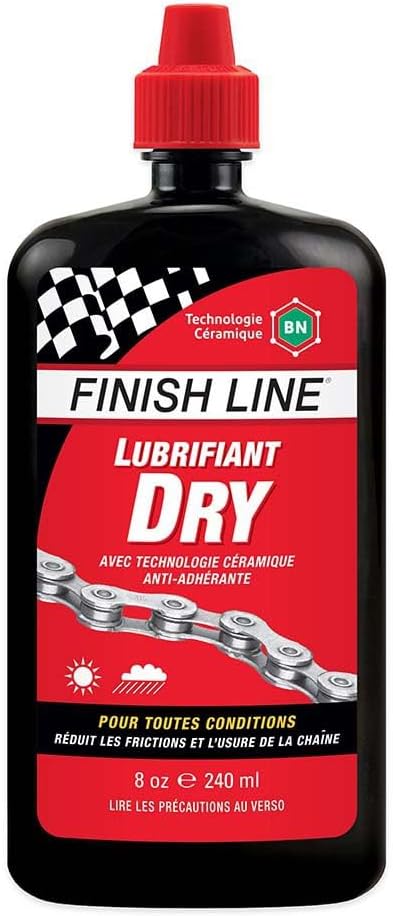 Dry Lube Bicycle Chain Lubricant with Ceramic Technology, 8oz/240ml - Squeeze Bottle, Black