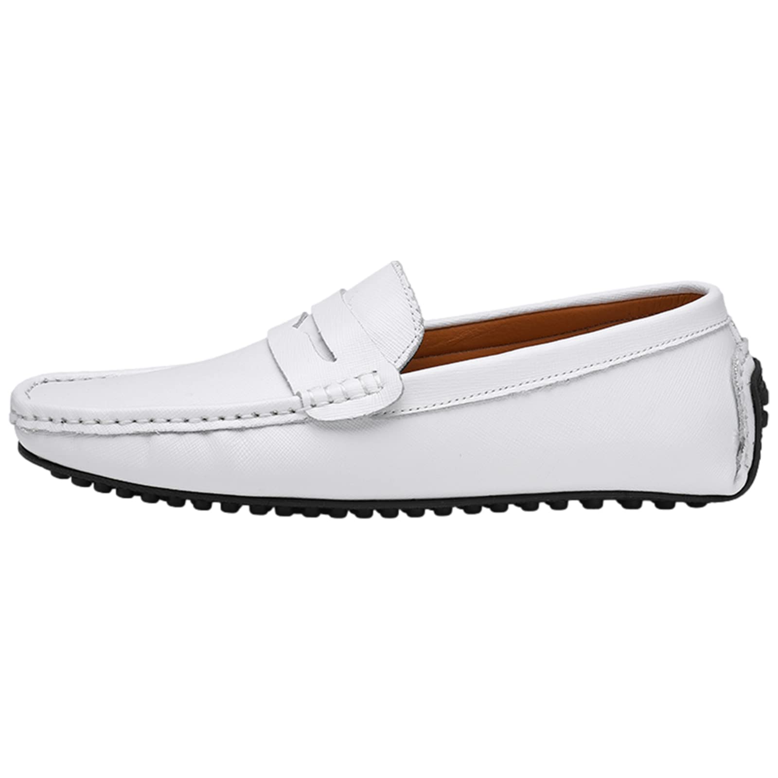 ANUFER Hombres Clásico Mocasines Plana Ponerse Suave Cuero Partido Mocasines Zapatos de Conducción