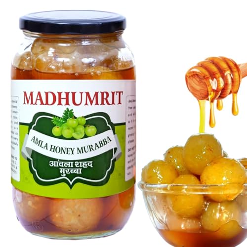 Image of Madhumrit 100% Raw Natural & Organic Cheery Murabba With Raw forest Honey | Raw Forest Marmalade | Helps Increasing Height, Growth, Healthy and Fresh | (1 Kg) (HONEY AMLA)