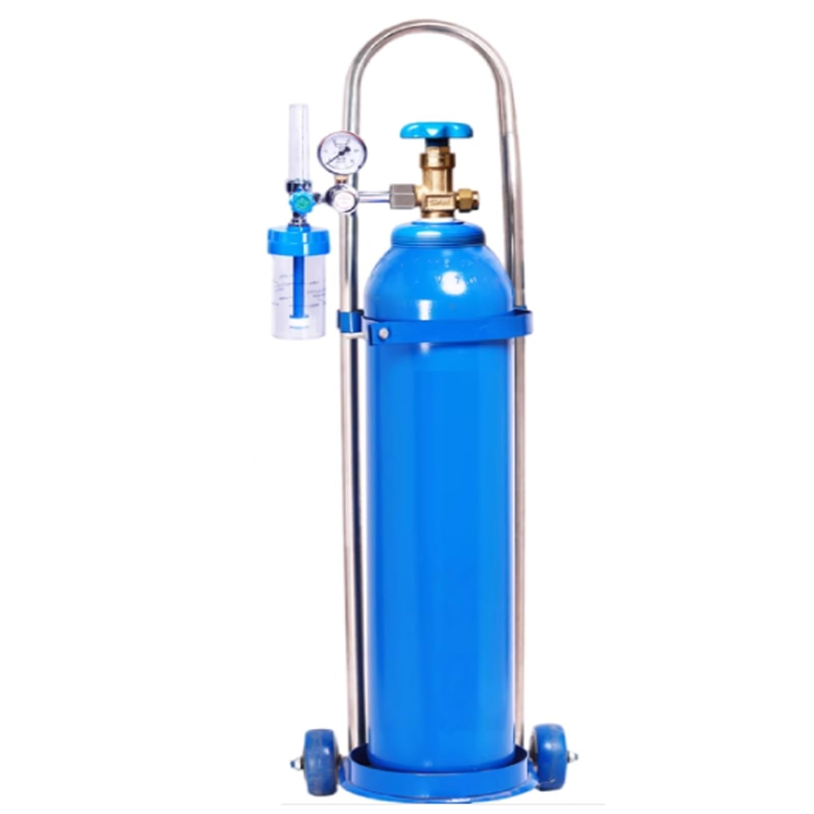 Genérico Carro portátil para bombonas de Gas con 2 Ruedas, Carrito rodante para bombonas de oxígeno y acetileno, Soporte para bombonas Ideal para Viajes, Altura Ajustable de 95 cm (37,4 Pulgadas).