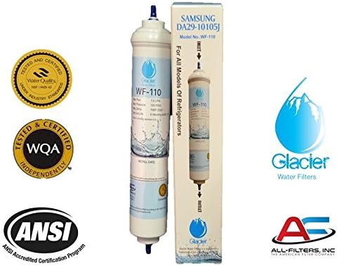 Inline Water Filter For Refrigerators, Ice Makers, Coffee Makers, Water Fountains, Water Coolers, Sink Faucets, RV, Campers, and Boats - with 1/4" Quick-Connect Fittings