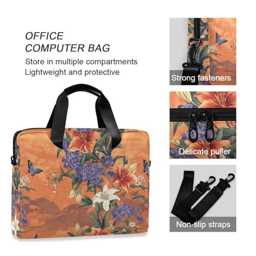Maletín portátil para laptop 15.6" con diseño flores miniatura 6