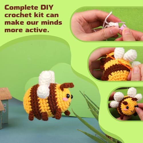 ENCHOL Beginner Crochet Kit, Cute Bees Crochet Kit - Image 4