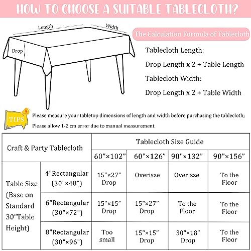 Fivenl 8 Pack Premium Pink Tablecloth 60 x 126 Inch, Rectangle Table Clothes for 8 Foot Rectangle Tables Washable Polyester Fabric Table Covers for Wedding Party Reception Banquet Buffet by Fivenl - Used condition - Image 7